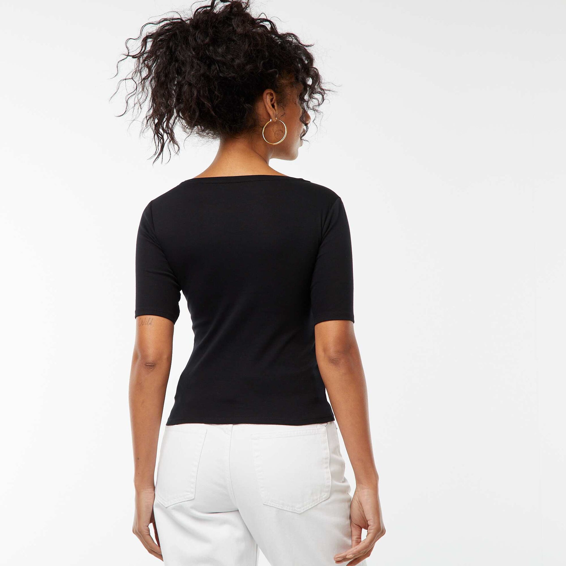 Tee-shirt manches courtes basique NOIR