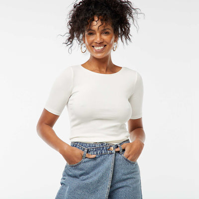 Tee-shirt manches courtes basique BLANC