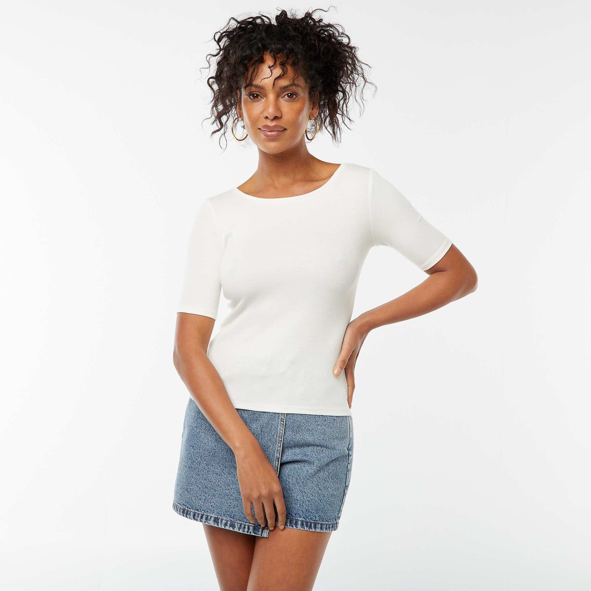 Tee-shirt manches courtes basique BLANC