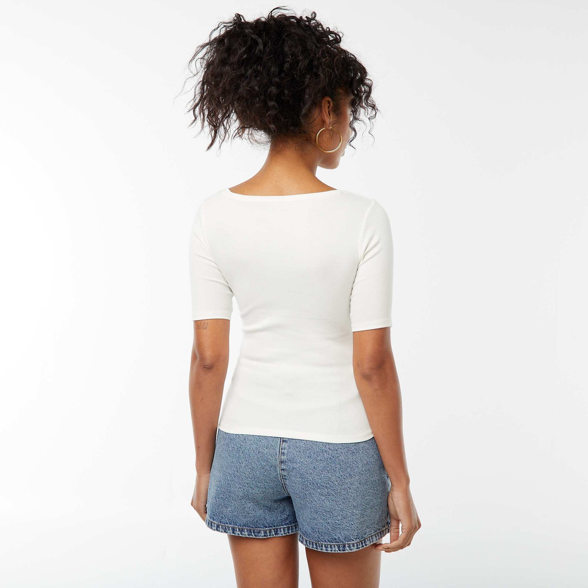 Tee-shirt manches courtes basique BLANC