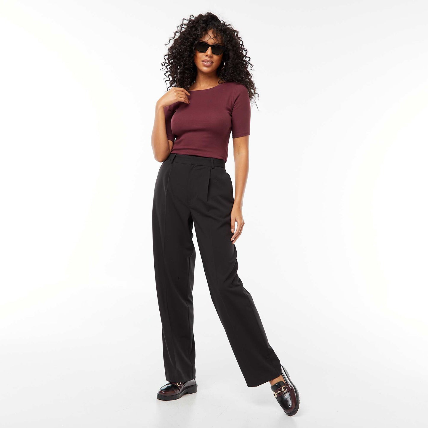 Tee-shirt manches courtes basique ROUGE