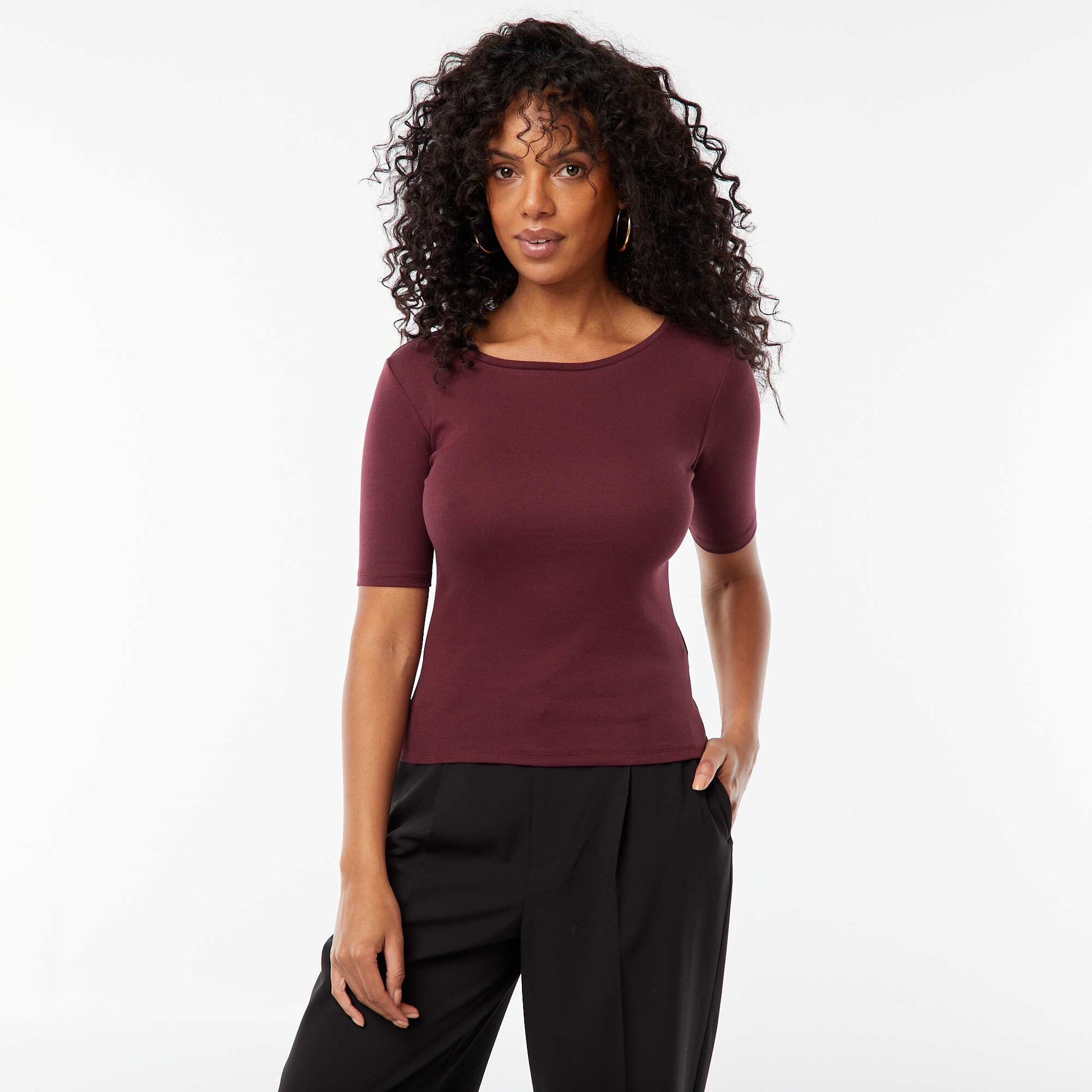 Tee-shirt manches courtes basique ROUGE