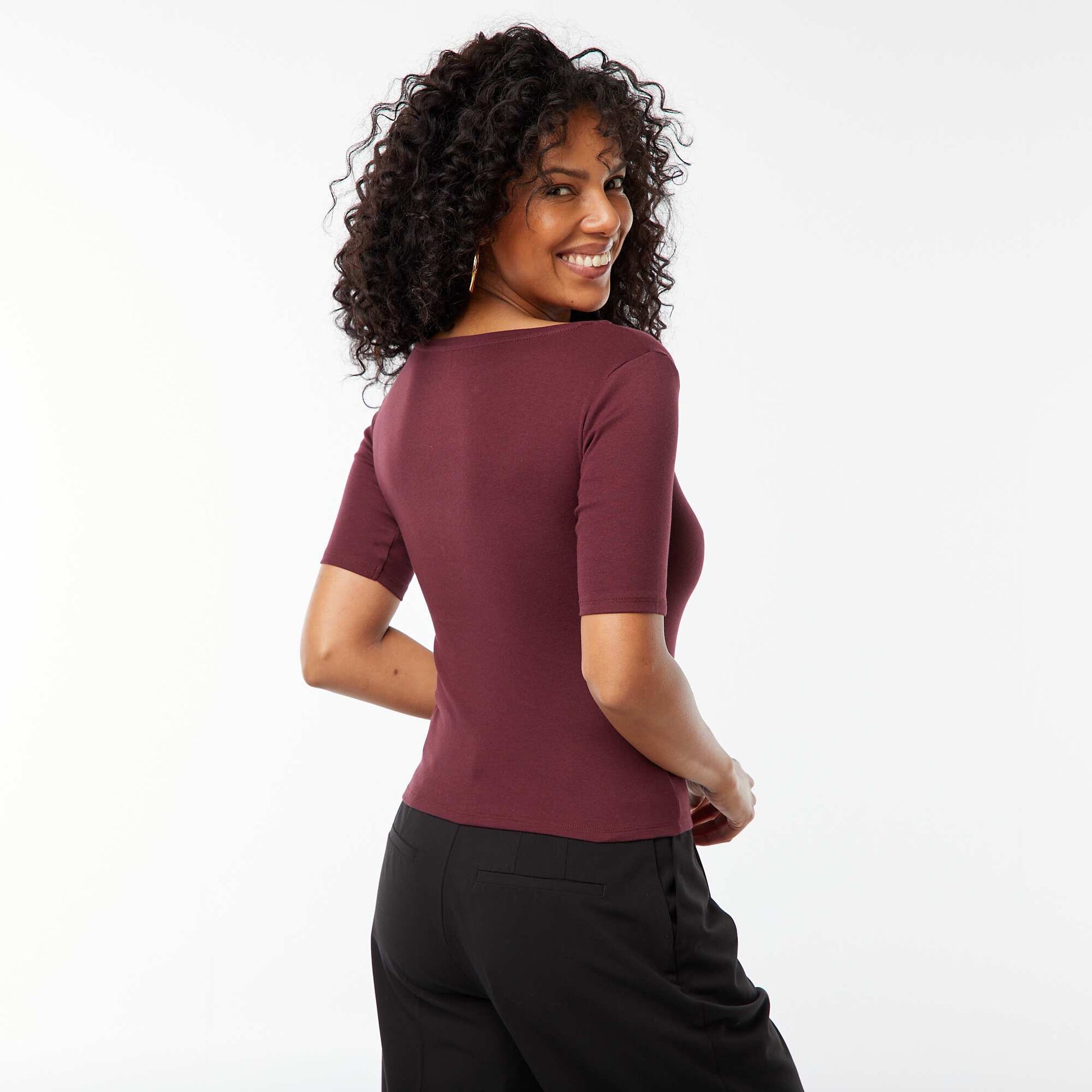 Tee-shirt manches courtes basique ROUGE