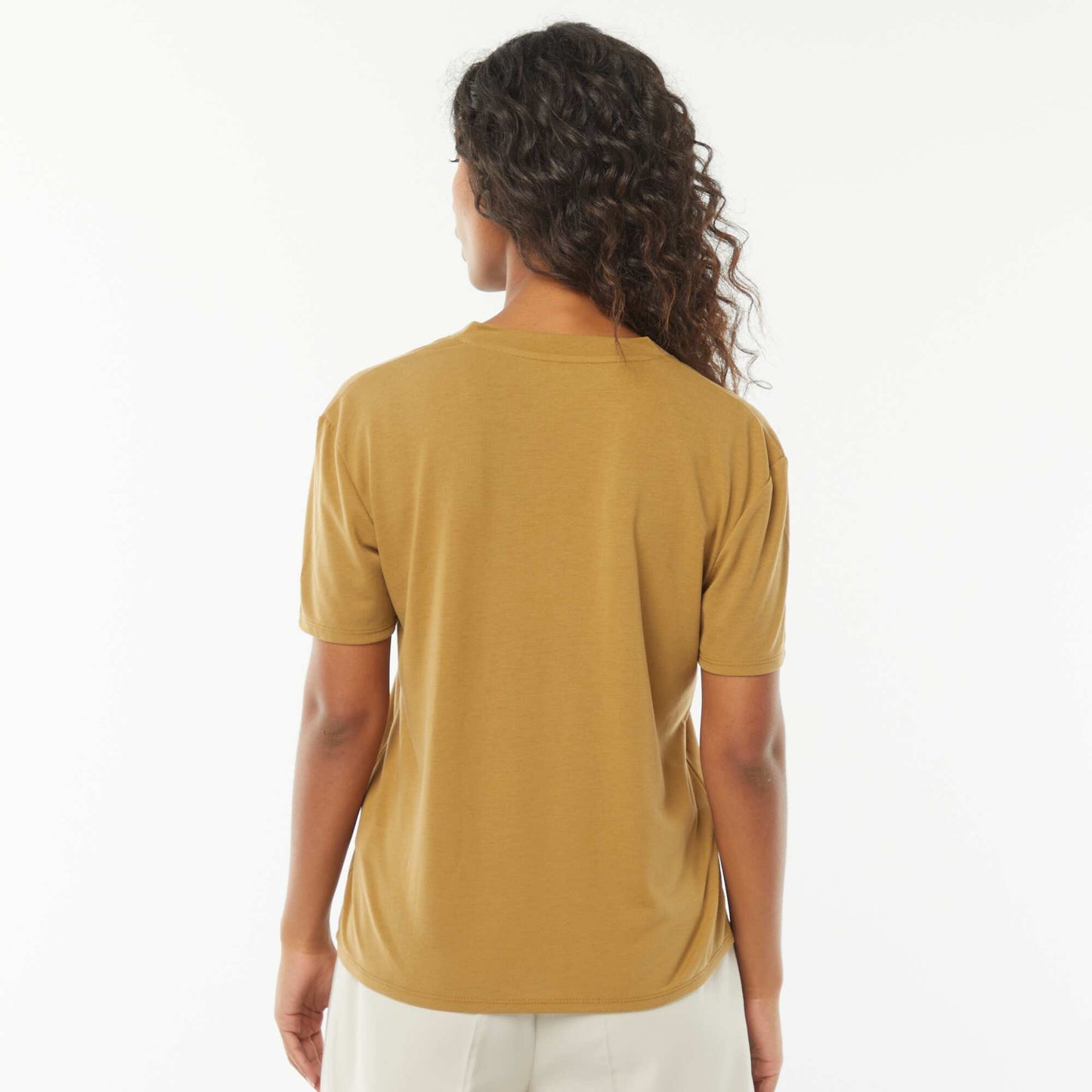 Tee-shirt manches courtes avec encolure en V VERT