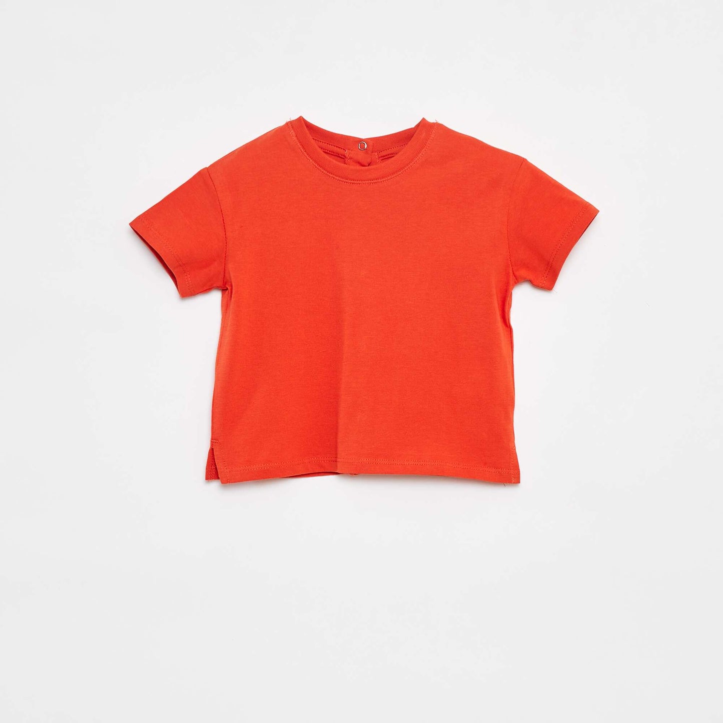 T-shirt loose et uni à manches courtes ORANGE