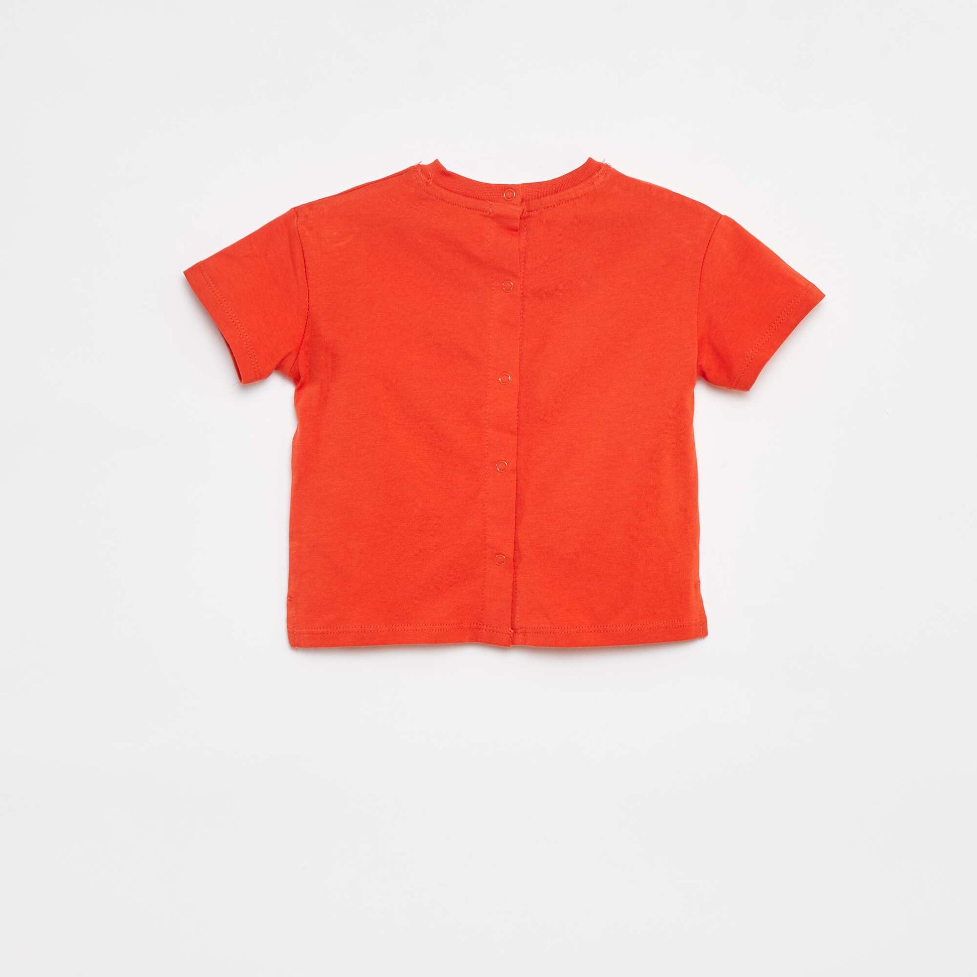 T-shirt loose et uni à manches courtes ORANGE