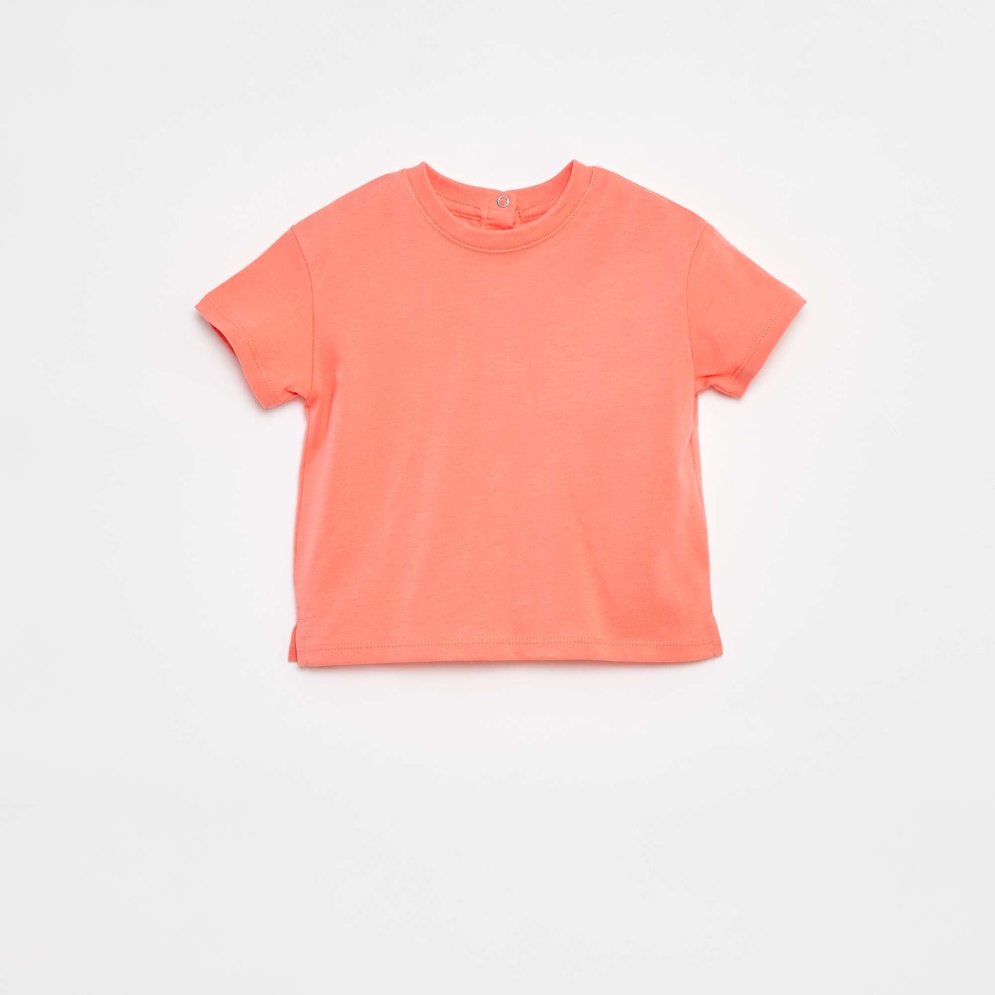 T-shirt loose et uni à manches courtes ORANGE