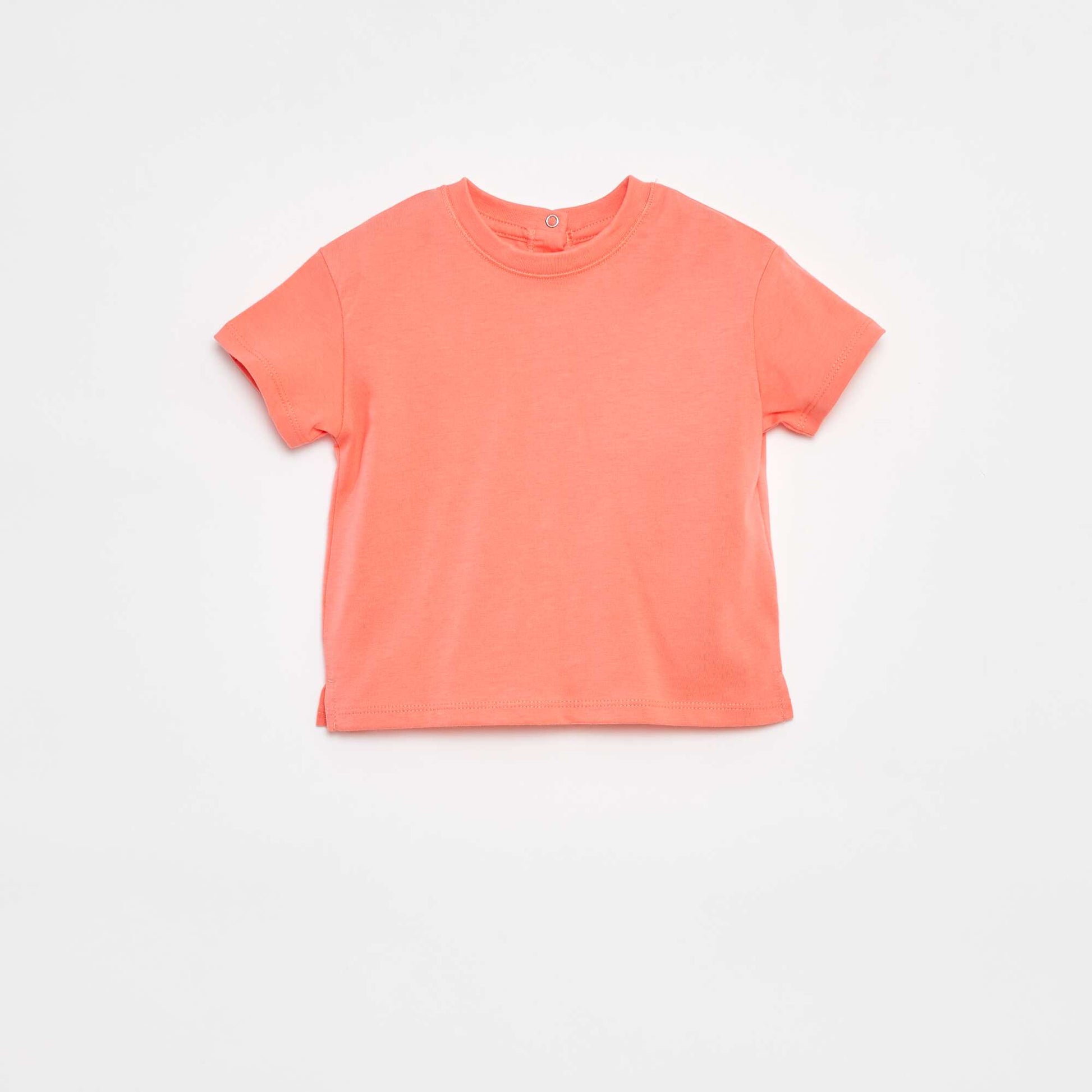 T-shirt loose et uni à manches courtes ORANGE