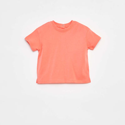 T-shirt loose et uni à manches courtes ORANGE