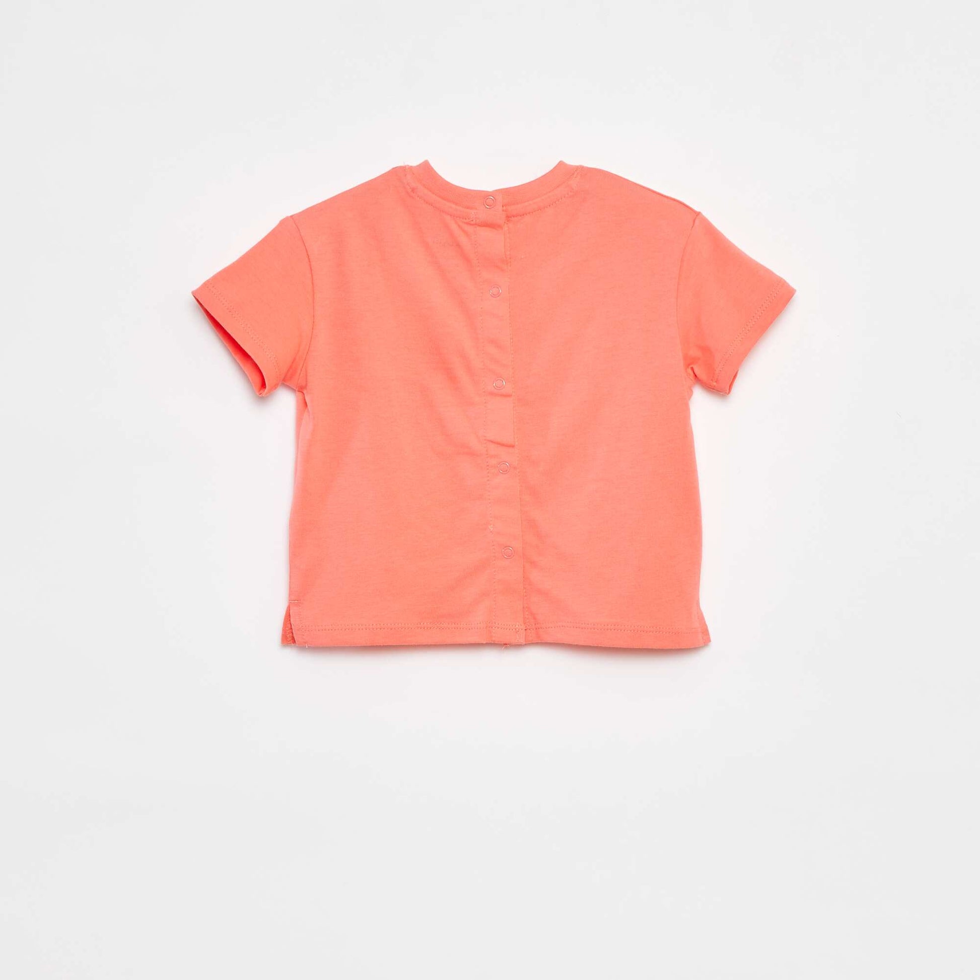 T-shirt loose et uni à manches courtes ORANGE