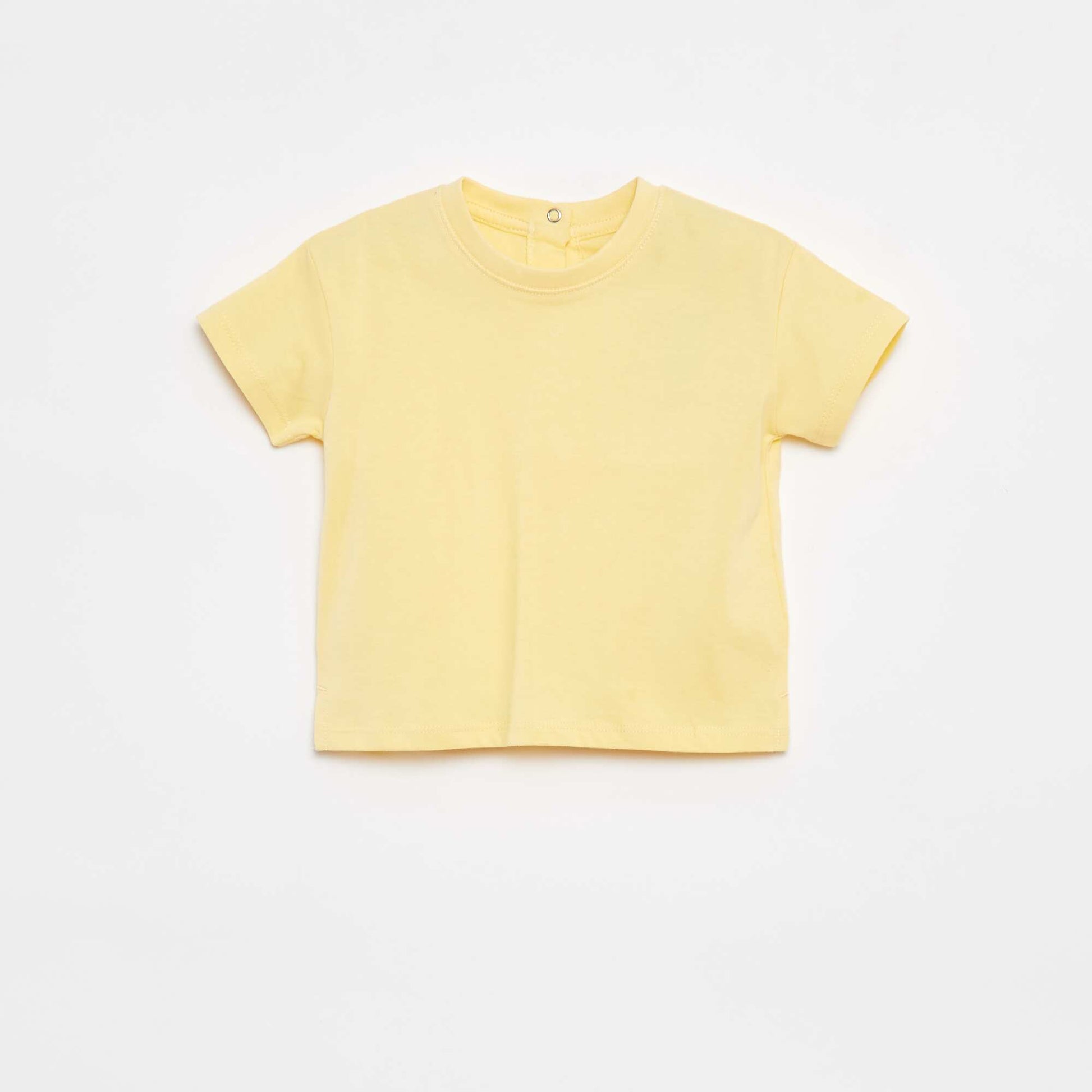 T-shirt loose et uni à manches courtes JAUNE