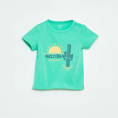 T-shirt à manches courtes avec animation BLEU