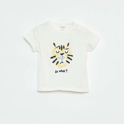 T-shirt à manches courtes avec animation BLANC