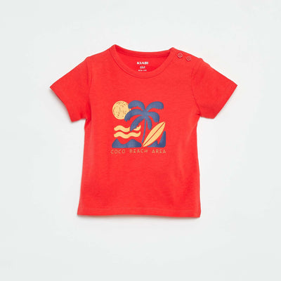 T-shirt à manches courtes avec animation ROUGE