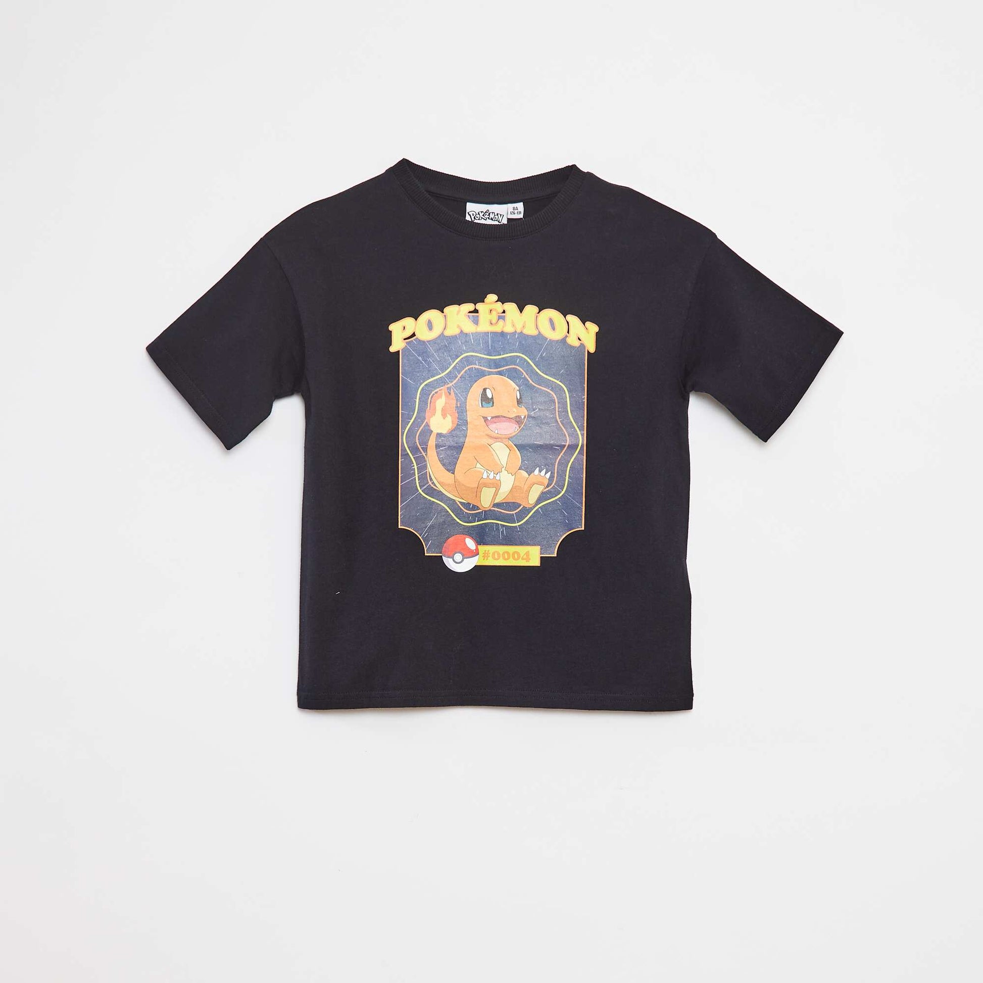 T-shirt à manches courtes 'Salamèche' NOIR