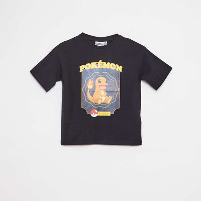 T-shirt à manches courtes 'Salamèche' NOIR