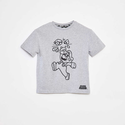 T-shirt imprimé 'Mario' GRIS
