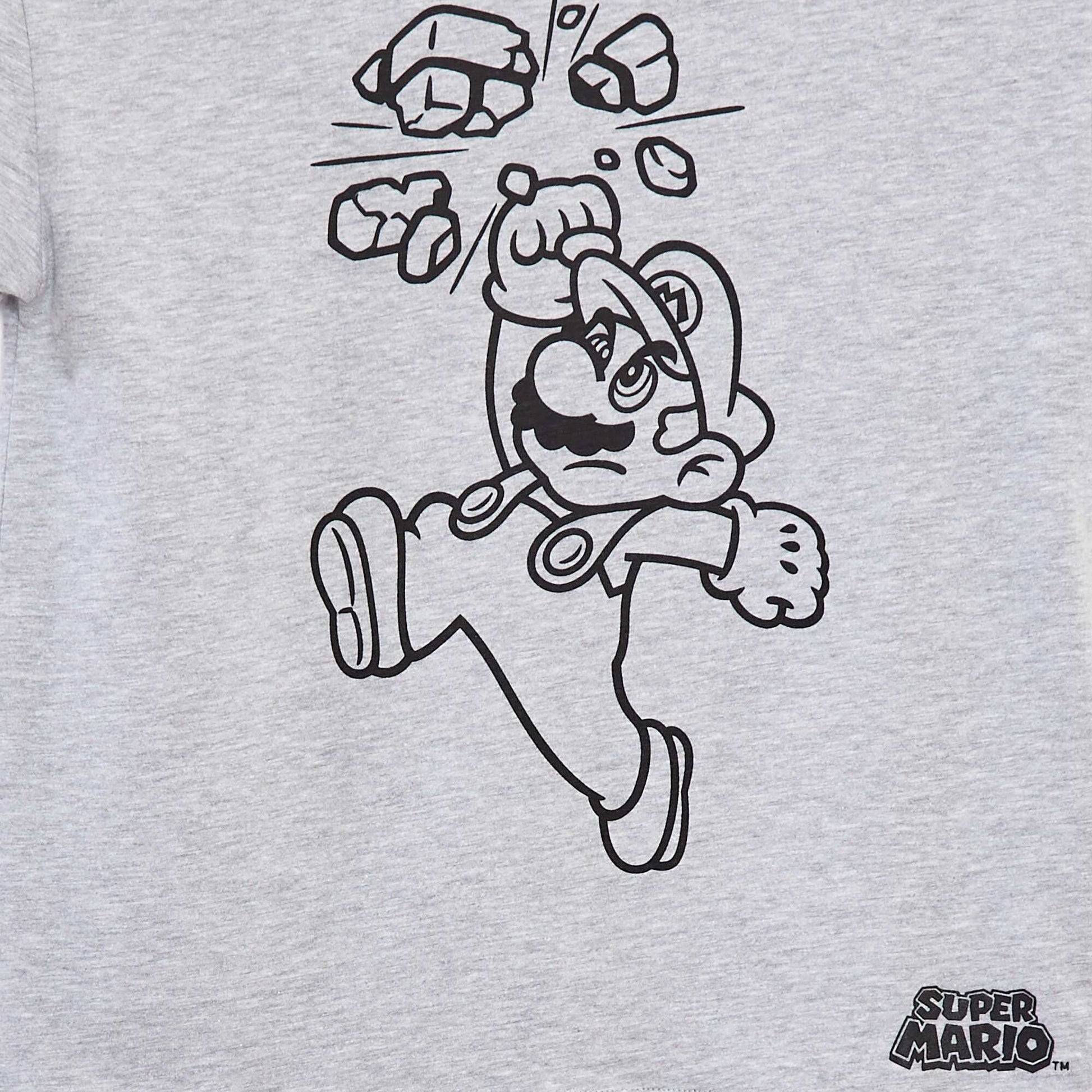 T-shirt imprimé 'Mario' GRIS