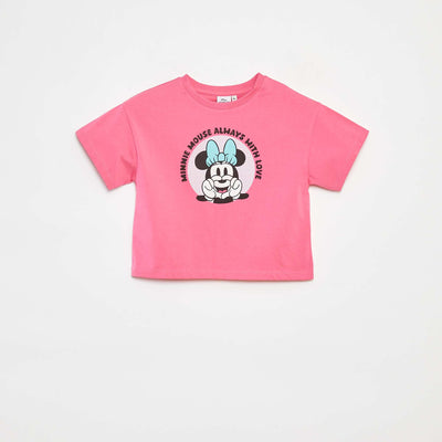 T-shirt à manches courtes cropped 'Minnie' 'Disney' ROSE