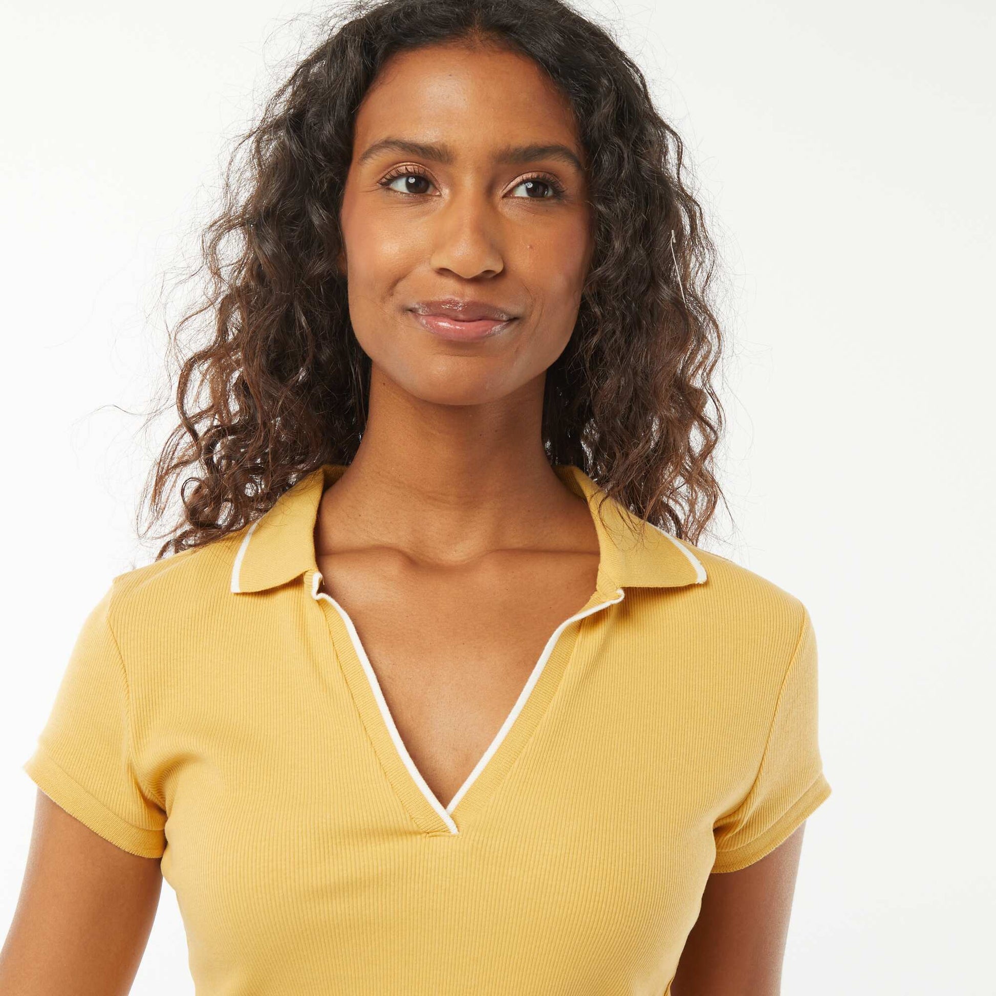 T-shirt polo à manches courtes JAUNE