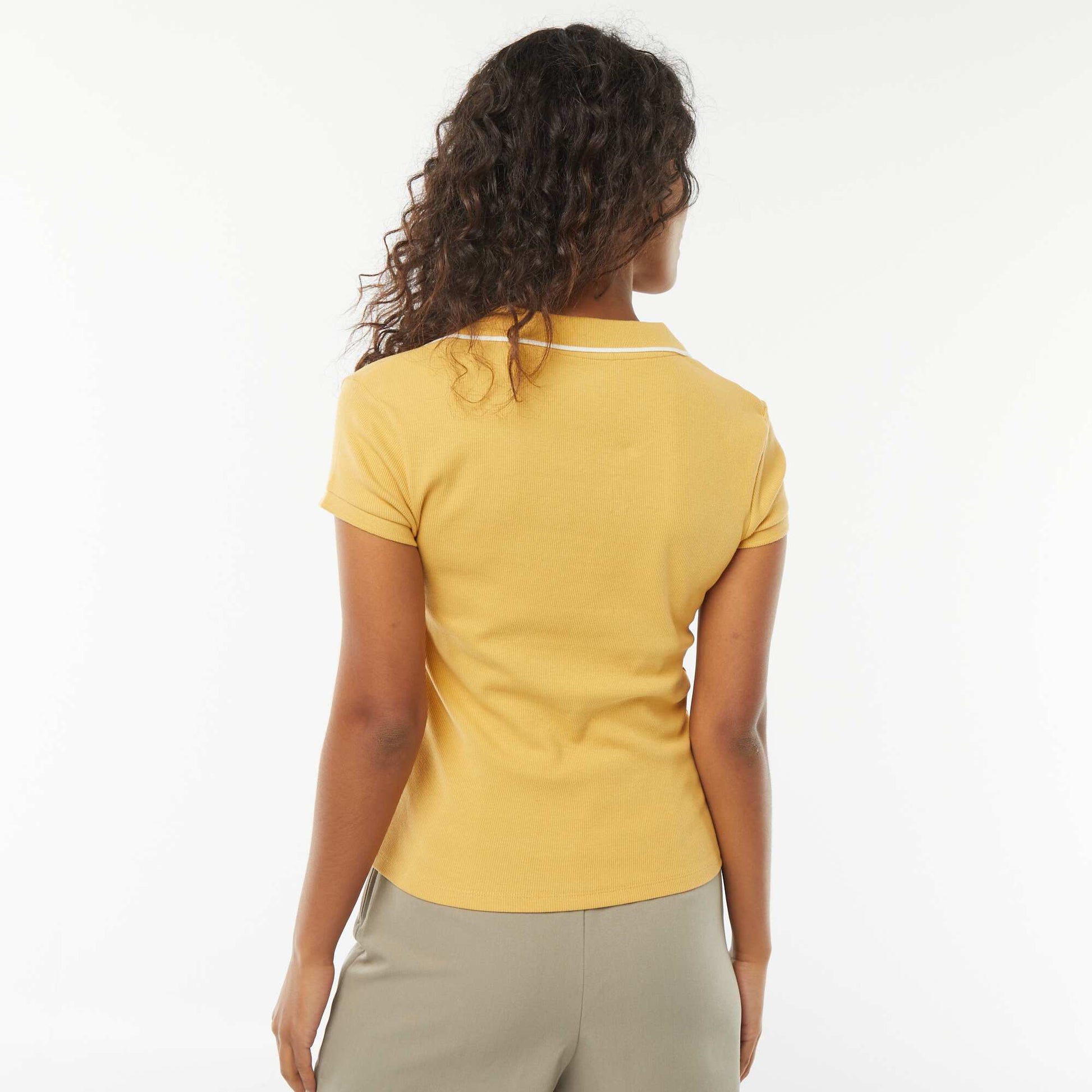 T-shirt polo à manches courtes JAUNE