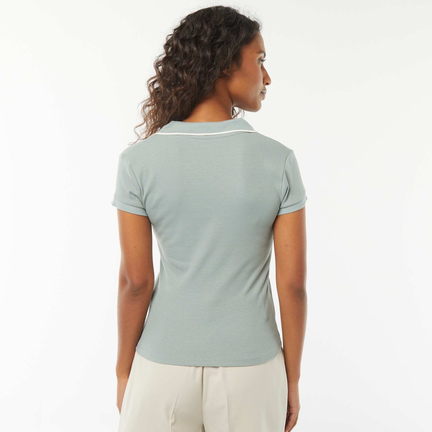 T-shirt polo à manches courtes GRIS