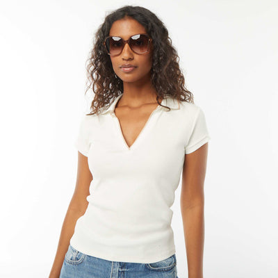 T-shirt polo à manches courtes BLANC