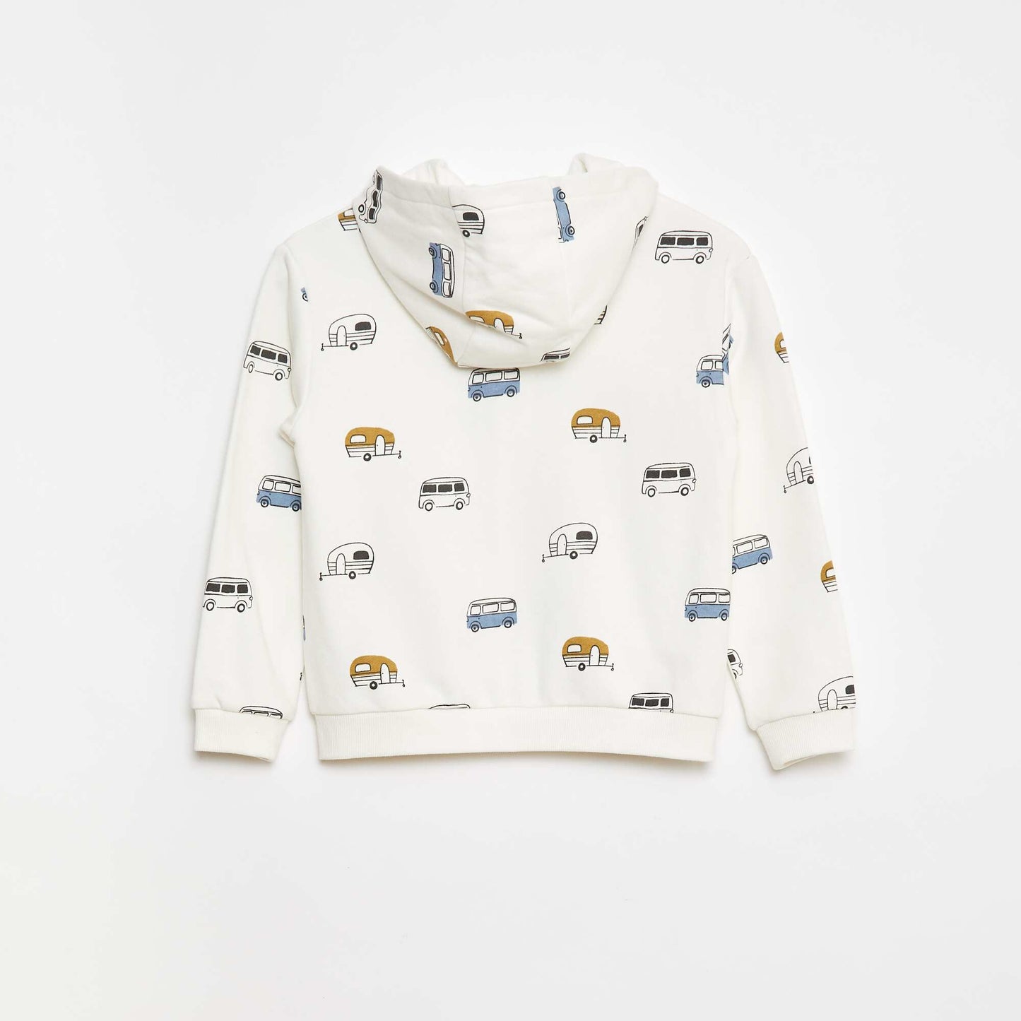 Sweat à capuche imprimé en french terry BEIGE