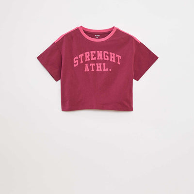 T-shirt crop esprit campus ROUGE