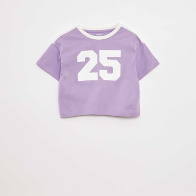 T-shirt crop esprit campus VIOLET