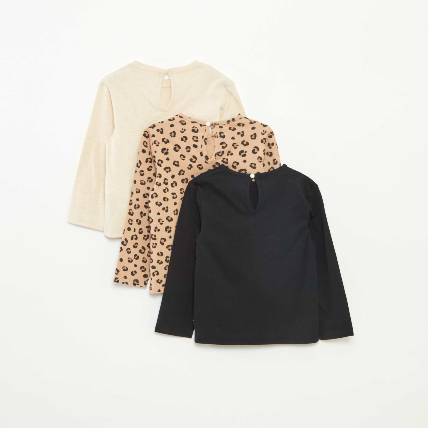 Lot de 3 t-shirts à manches longues BEIGE