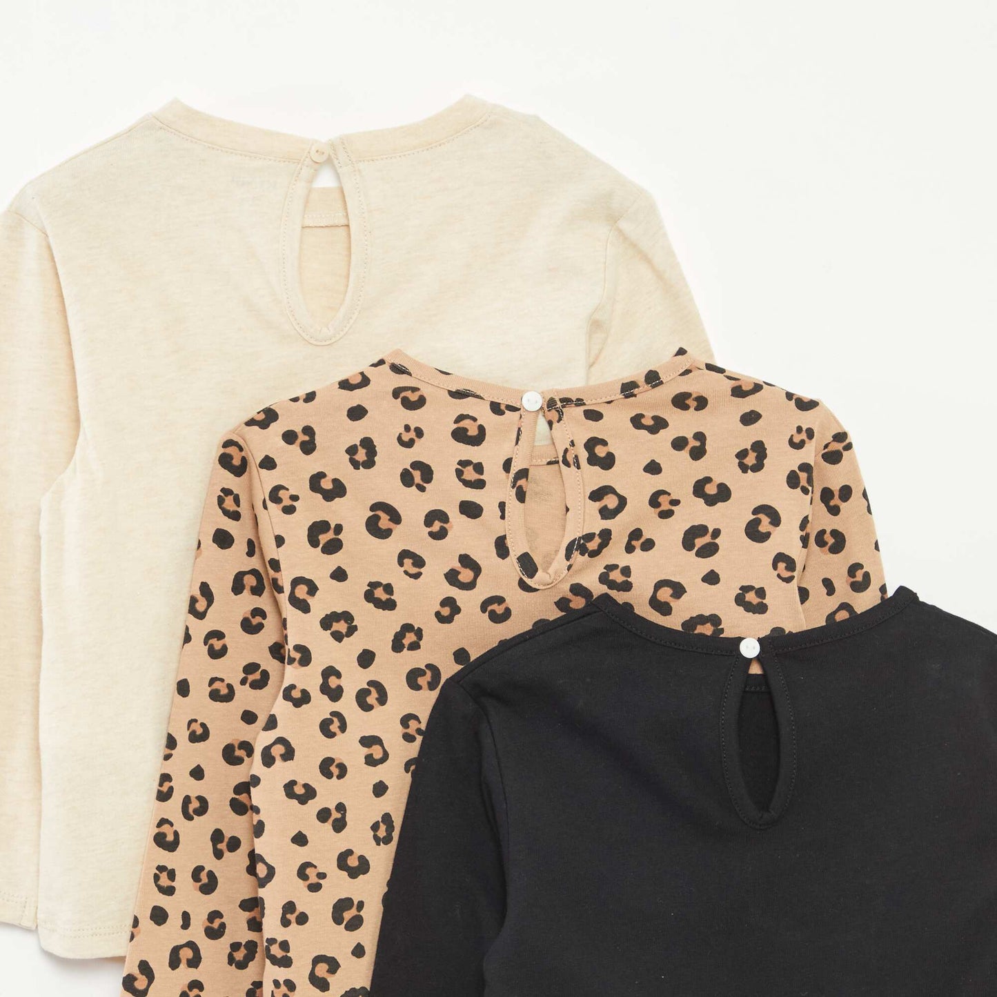Lot de 3 t-shirts à manches longues BEIGE