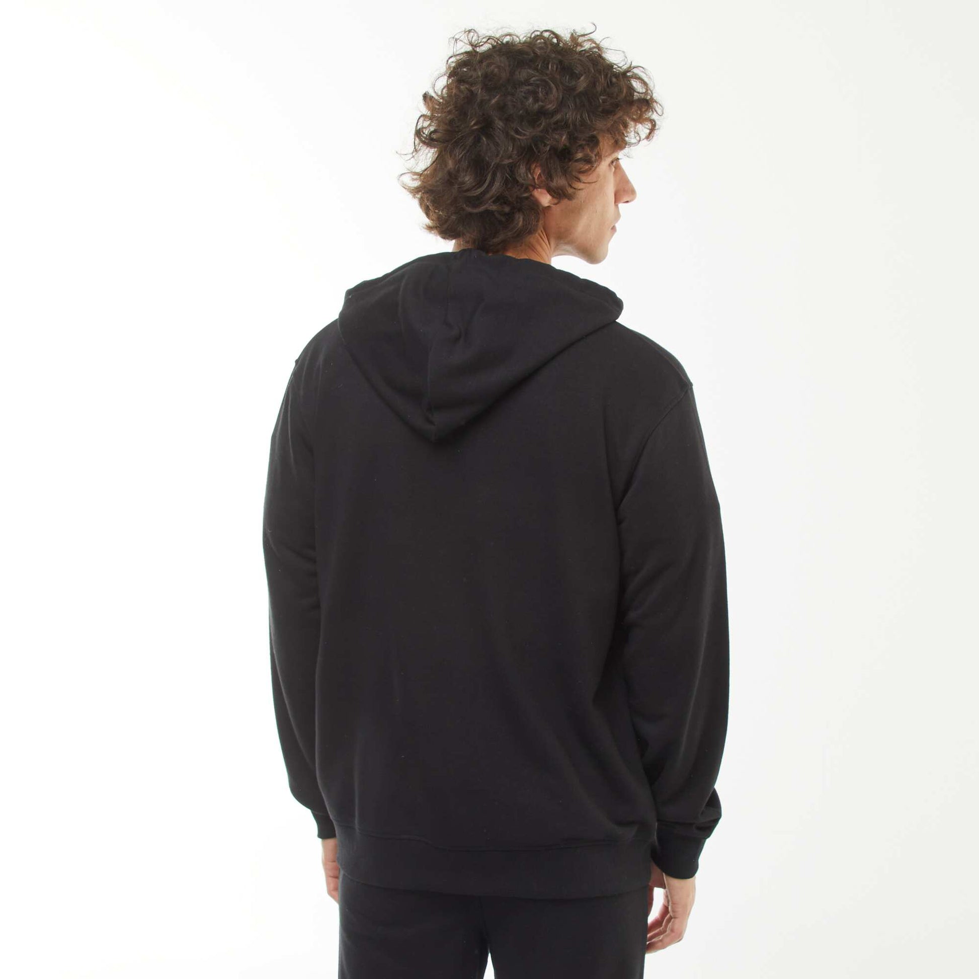 Sweat en molleton zippé à capuche NOIR