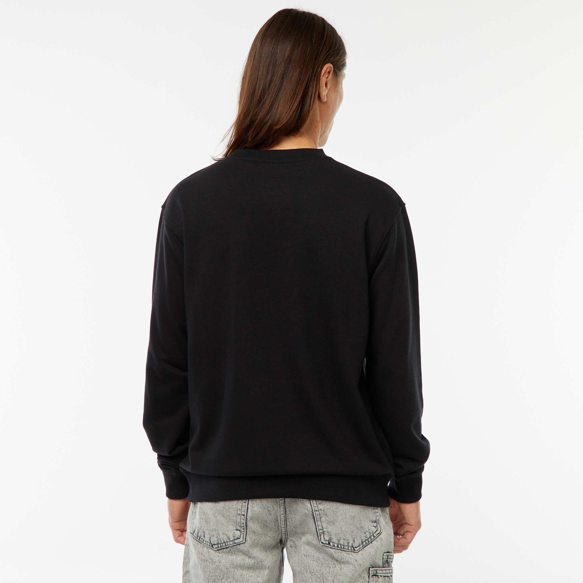 Sweat uni en molleton léger NOIR