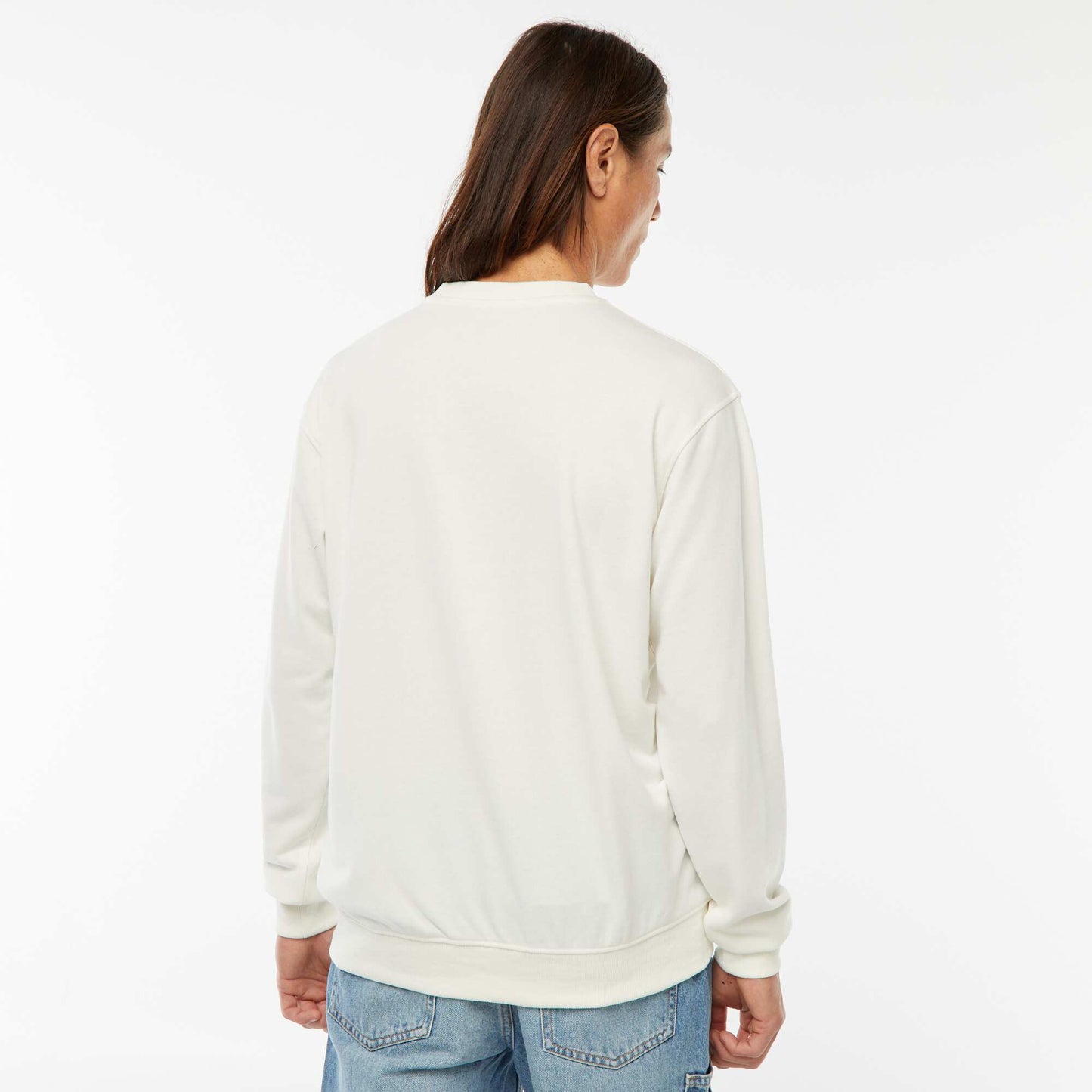 Sweat uni en molleton léger BLANC