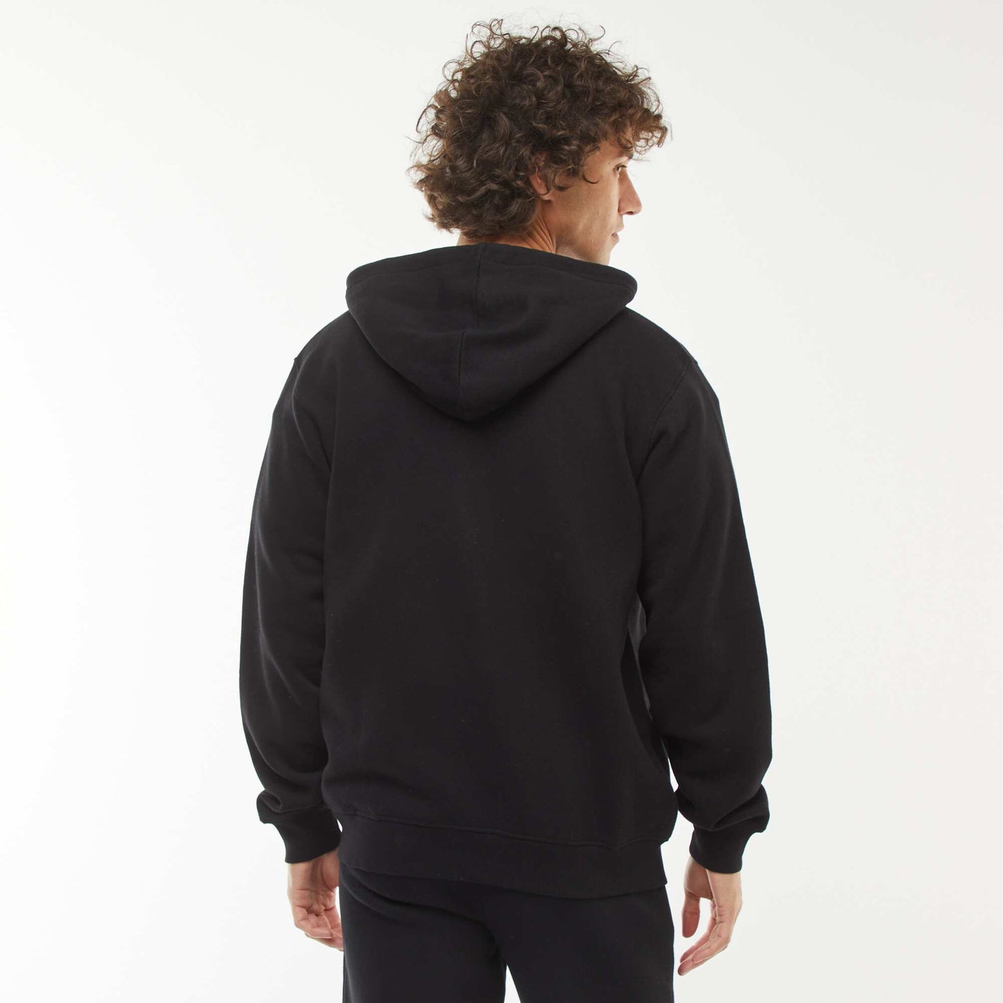 Sweat en molleton zippé à capuche NOIR
