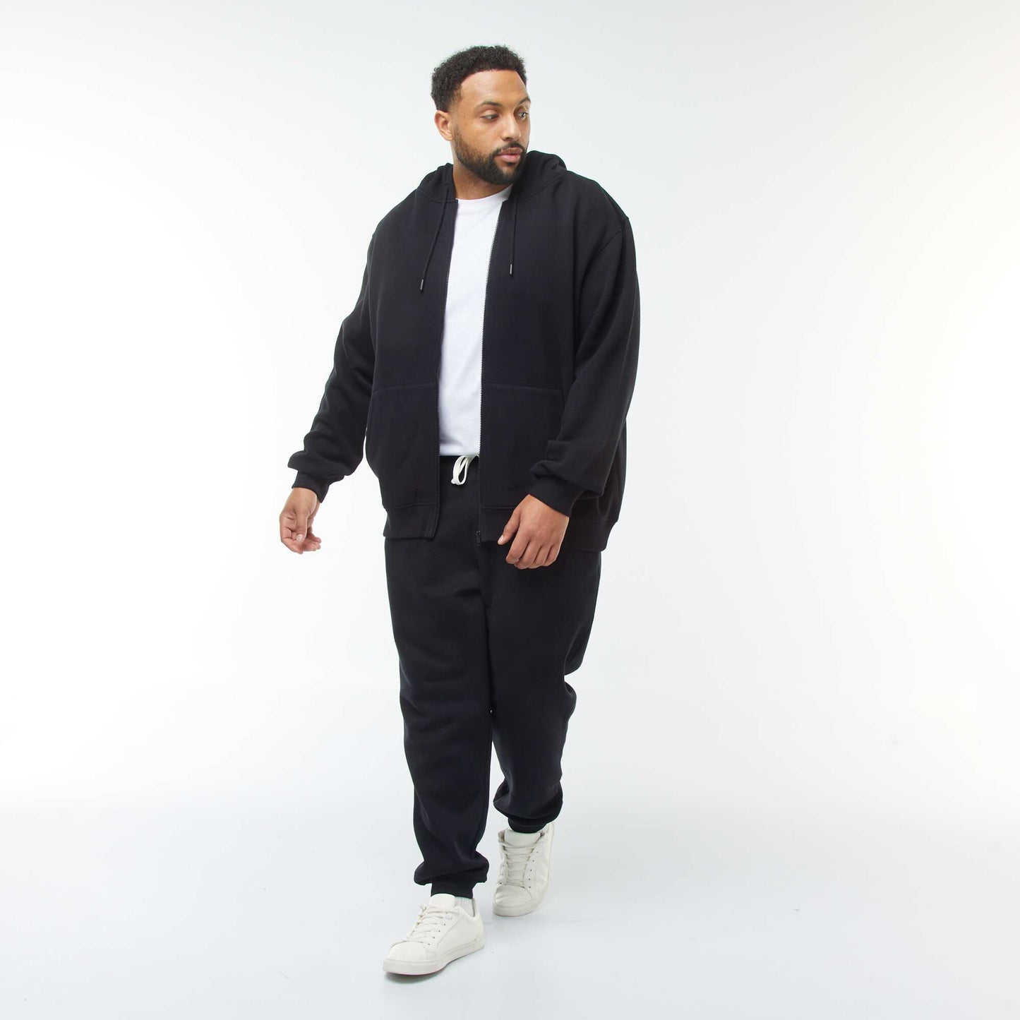 Sweat à capuche à ouverture zippée NOIR