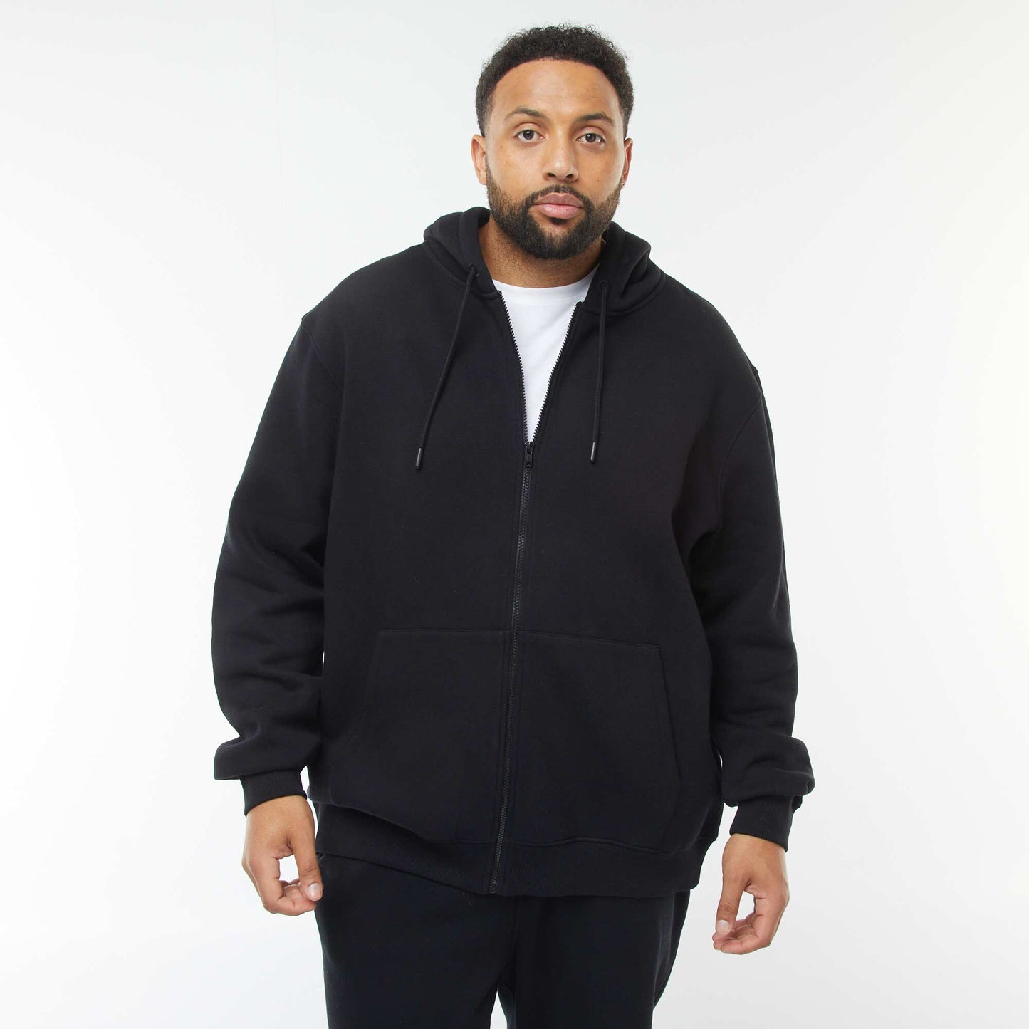 Sweat à capuche à ouverture zippée NOIR