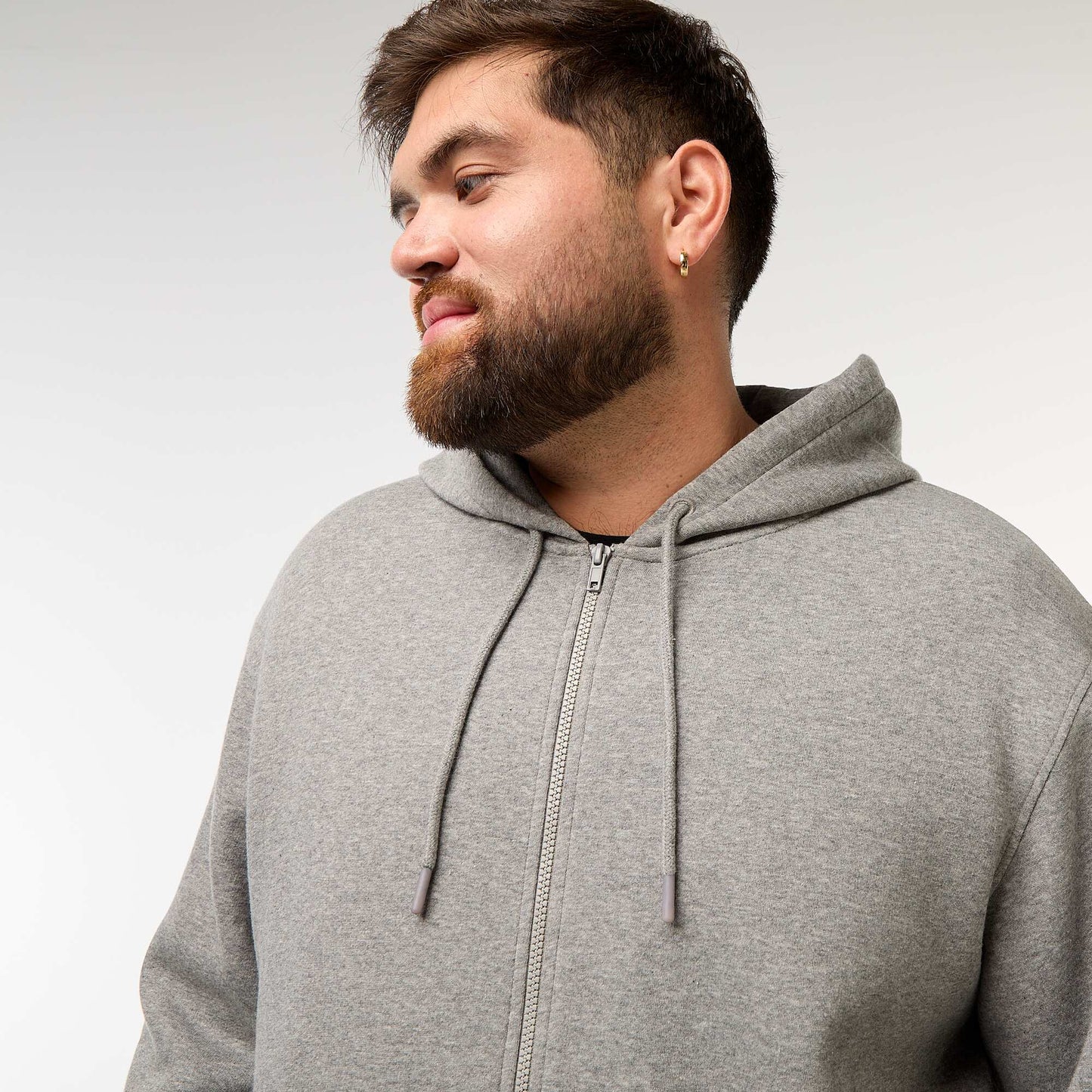Sweat à capuche à ouverture zippée GRIS