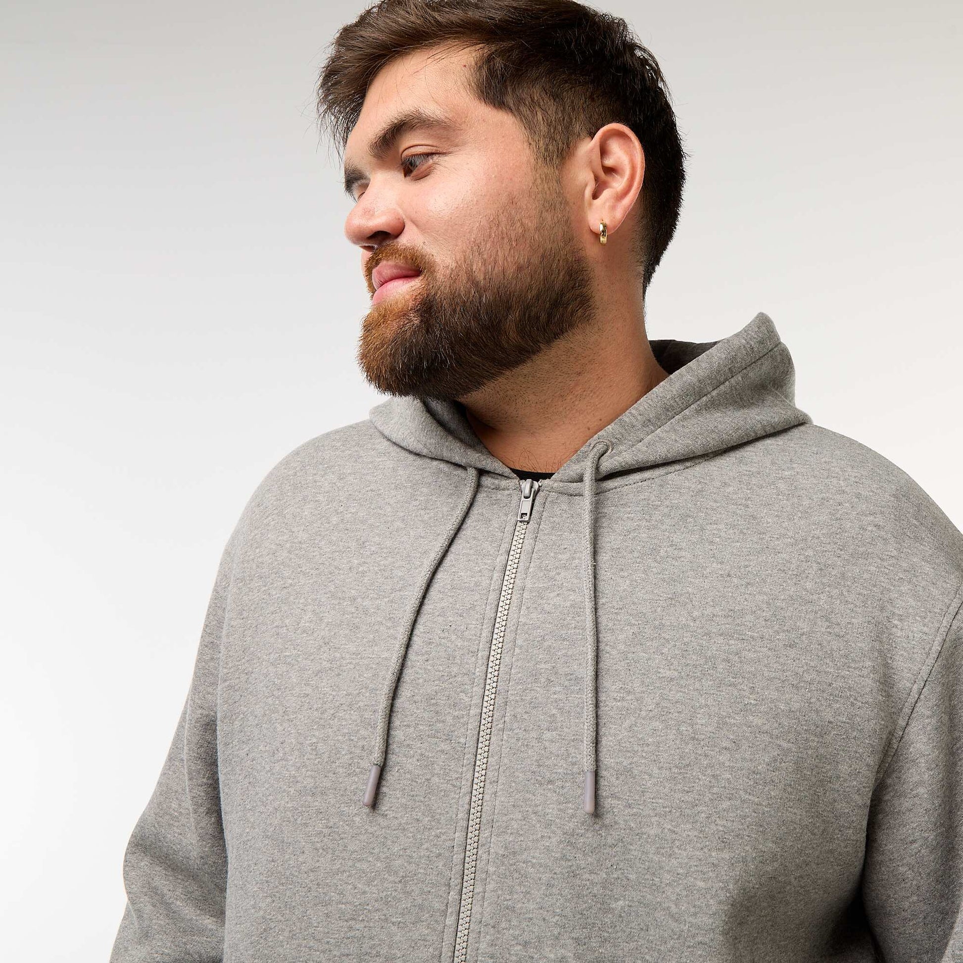 Sweat à capuche à ouverture zippée GRIS