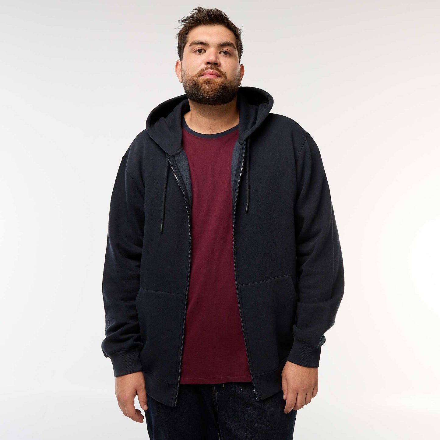 Sweat à capuche à ouverture zippée BLEU