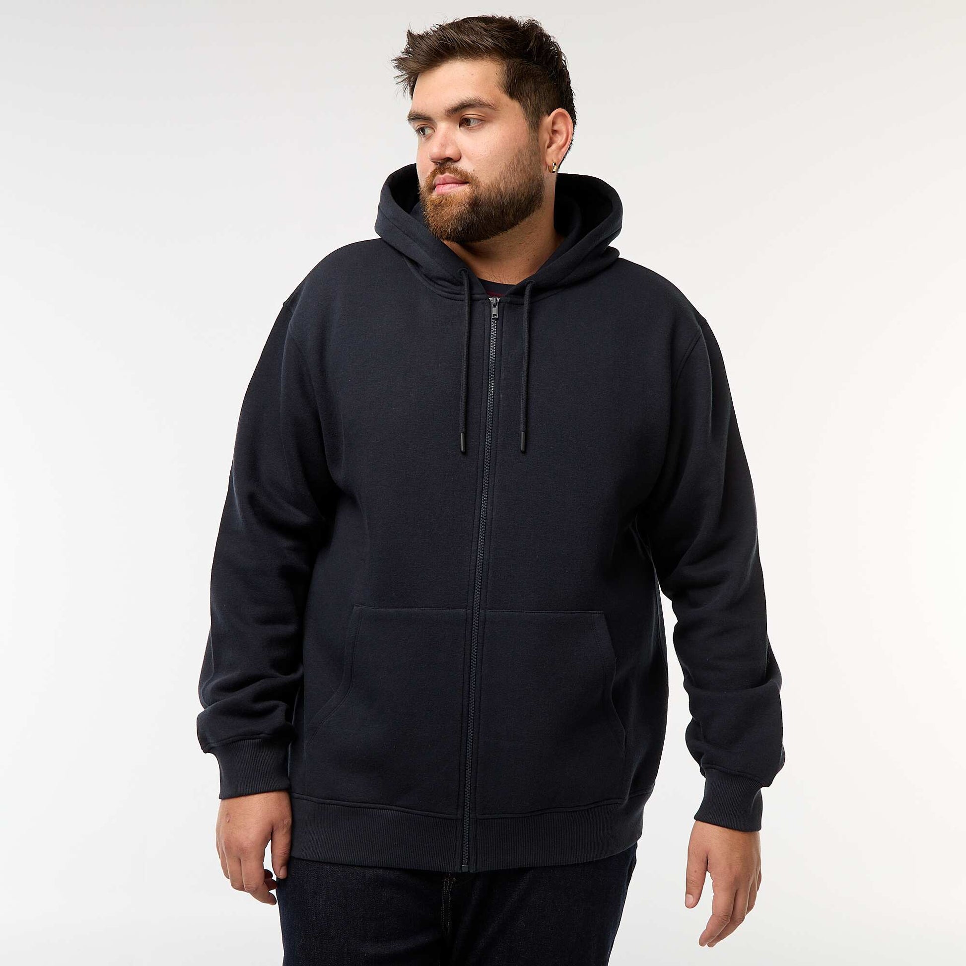 Sweat à capuche à ouverture zippée BLEU