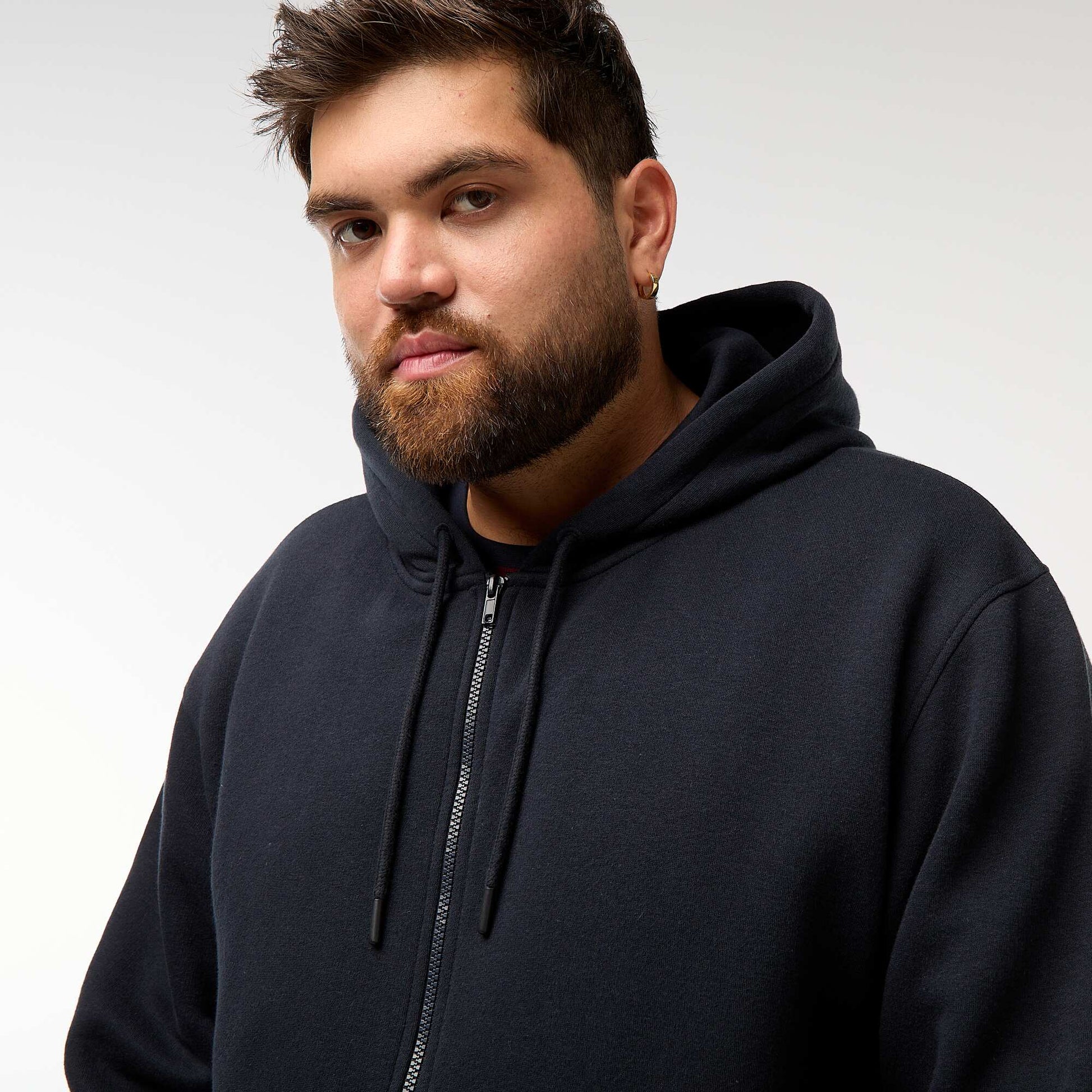 Sweat à capuche à ouverture zippée BLEU