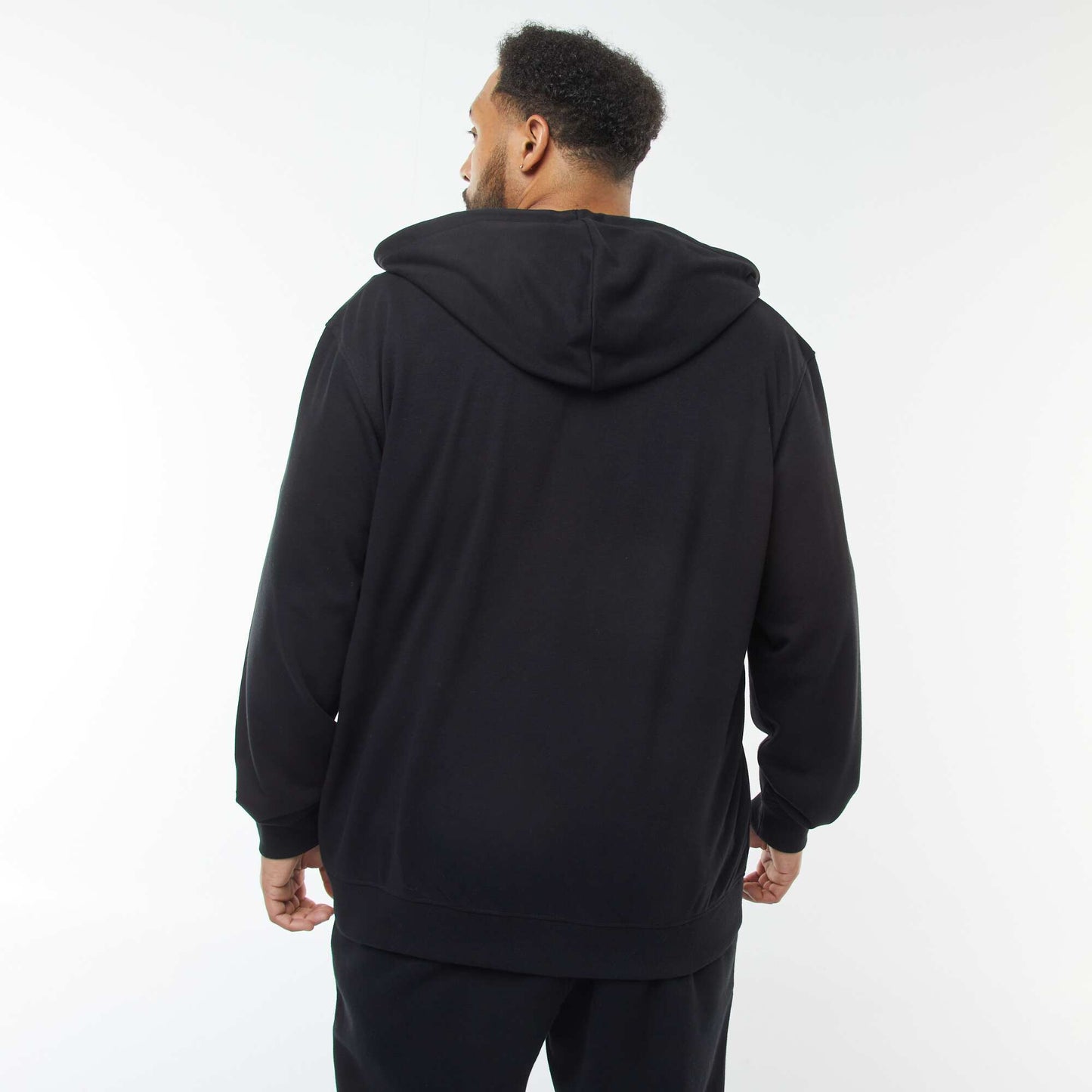 Sweat zippé à capuche uni NOIR