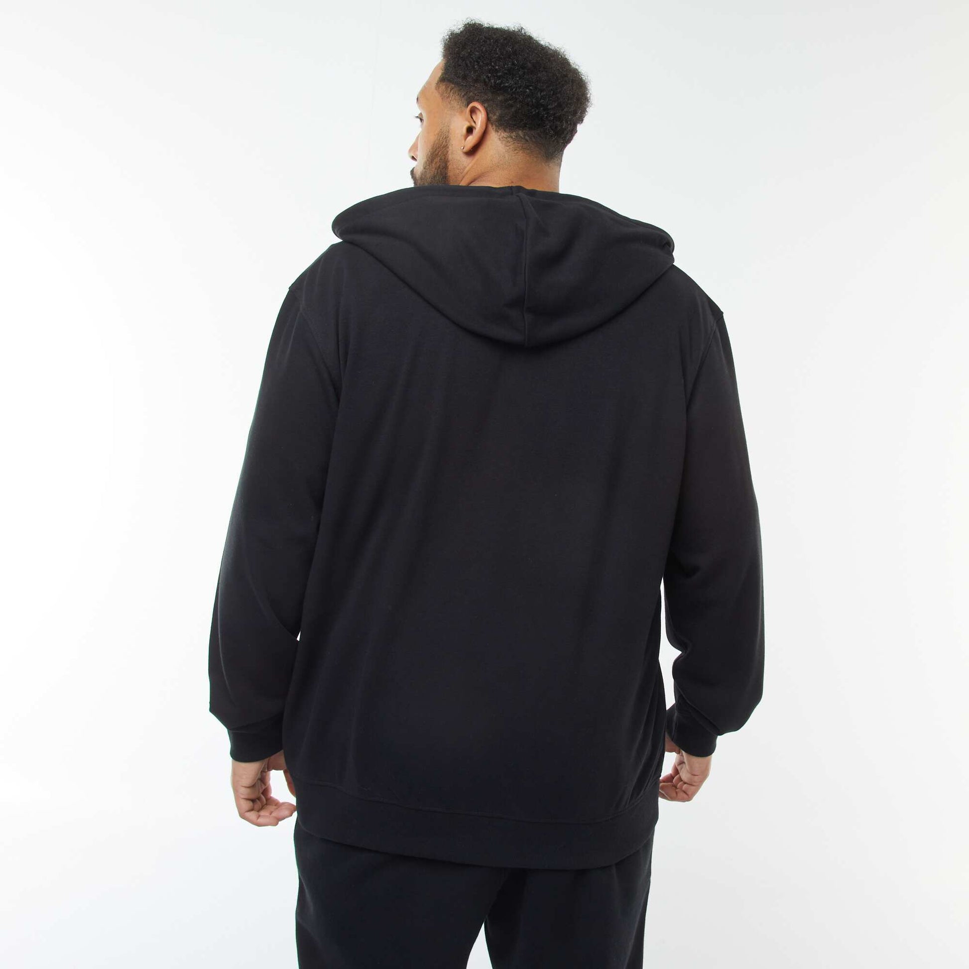 Sweat zippé à capuche uni NOIR
