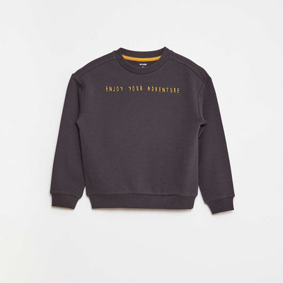 Sweat en french terry avec message brodé NOIR