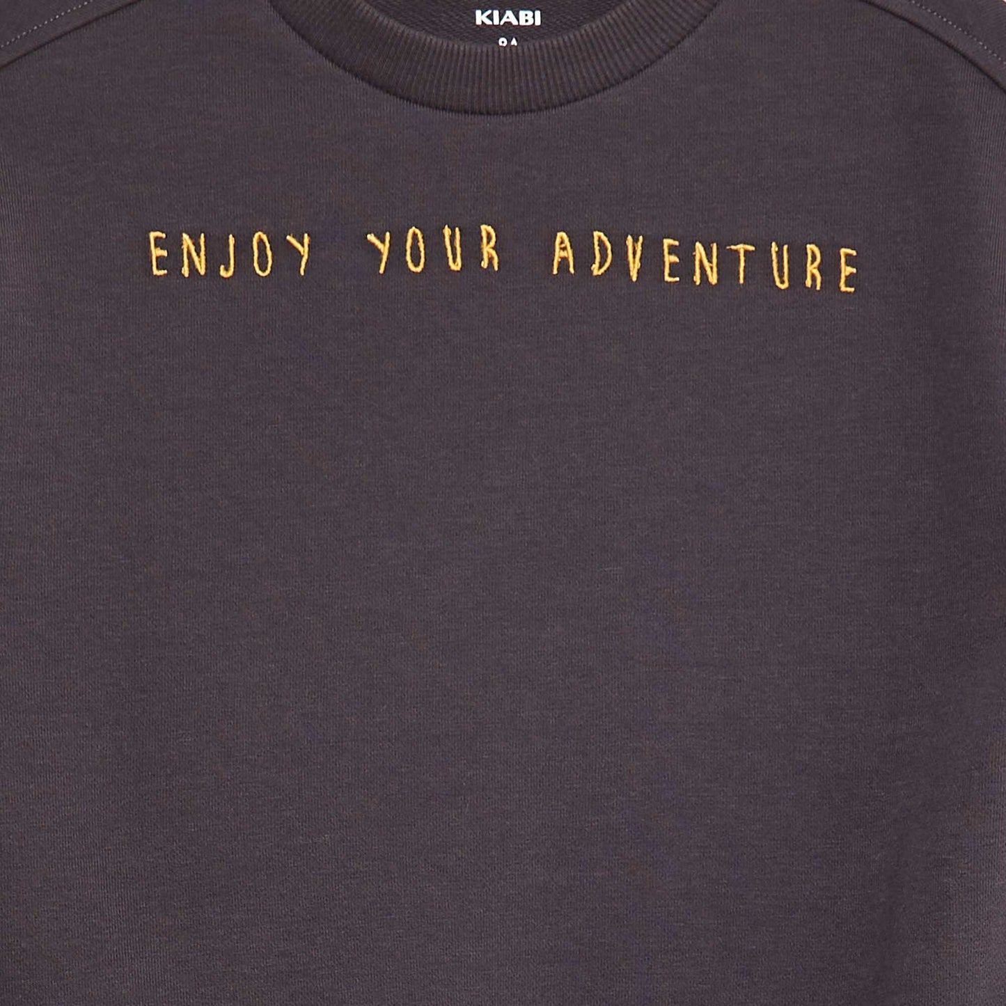 Sweat en french terry avec message brodé NOIR
