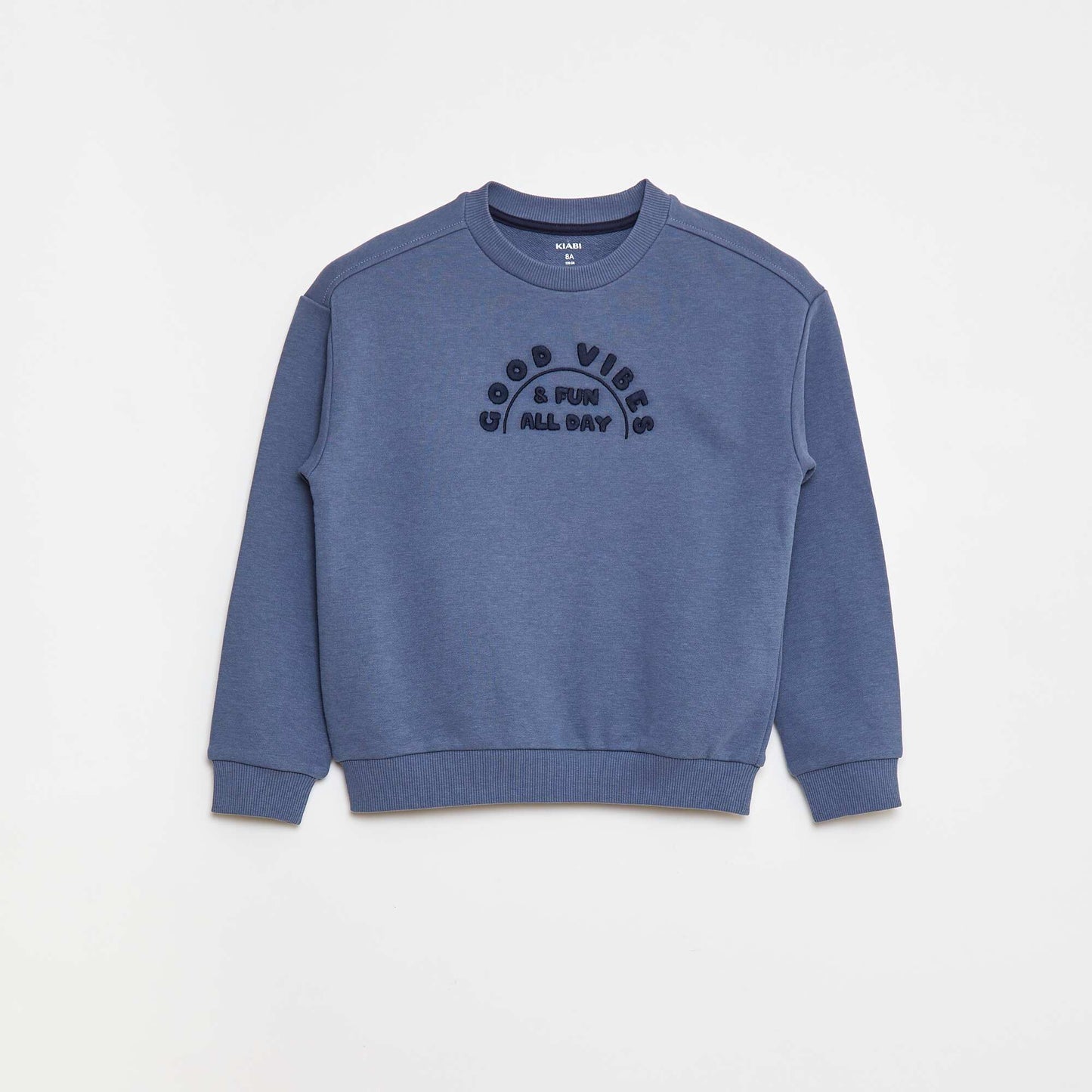 Sweat en french terry avec message brodé BLEU