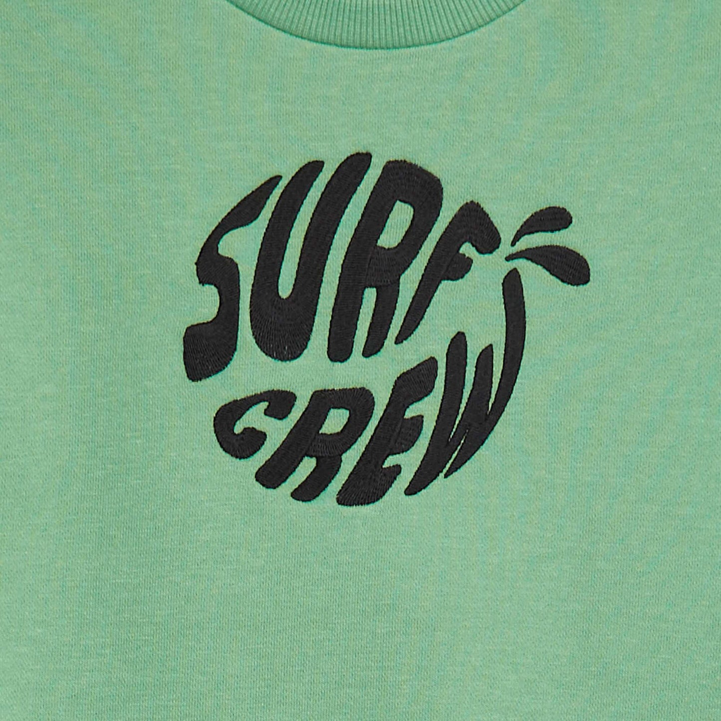 Sweat en french terry avec message brodé VERT