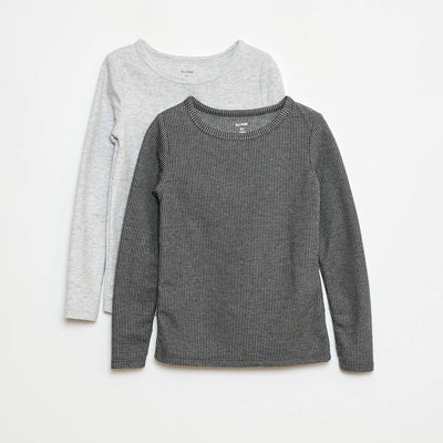 Lot de 2 t-shirts en maille thermo régulatrice GRIS